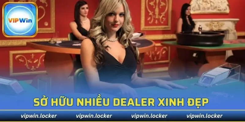 Sảnh sở hữu nhiều nàng dealer xinh đẹp trong các ván game trực tiếp